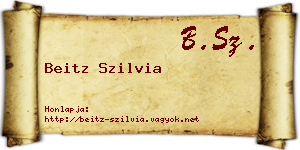 Beitz Szilvia névjegykártya