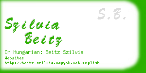 szilvia beitz business card